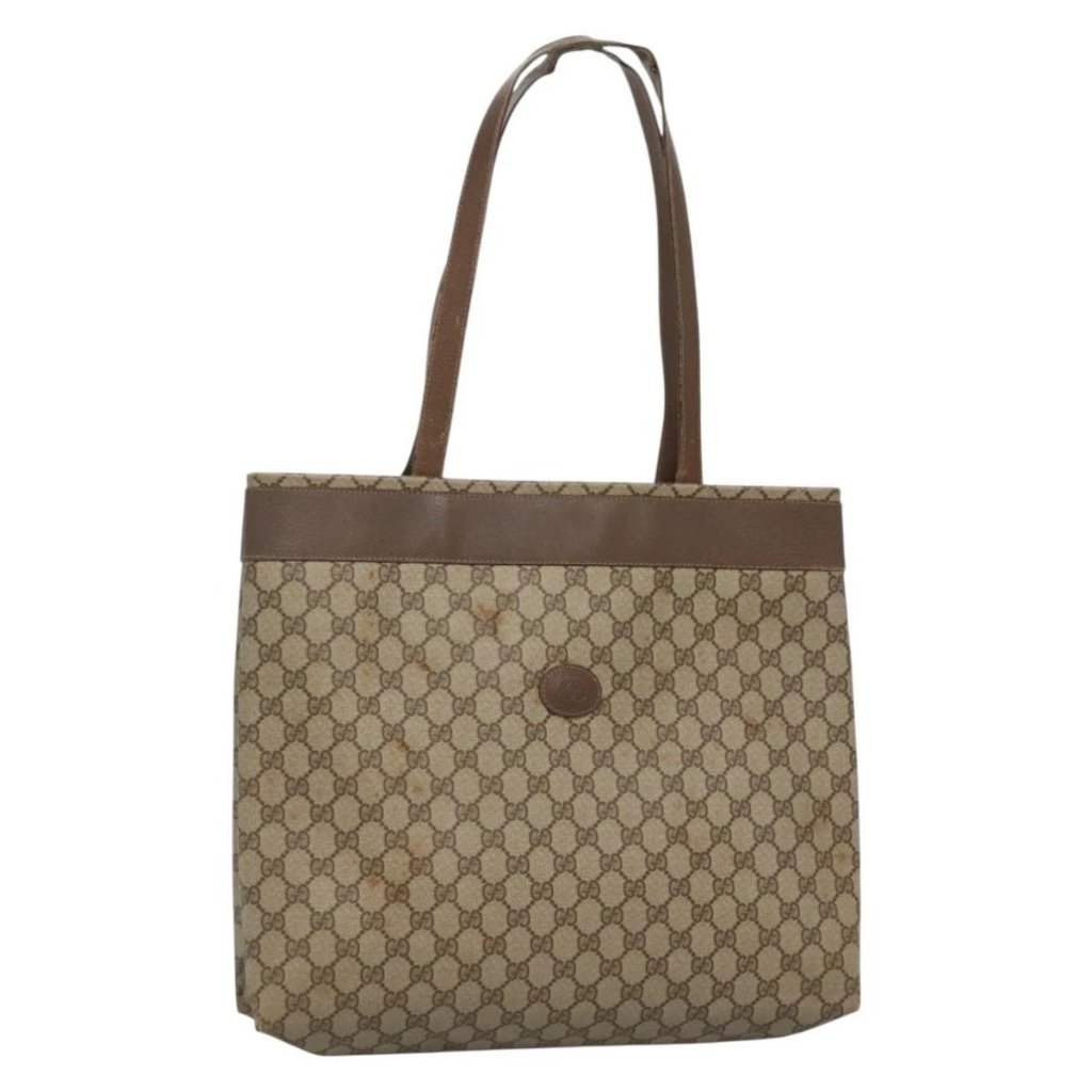 Gucci Gg Supreme Tote Bag Pvc Beige 41 02 109